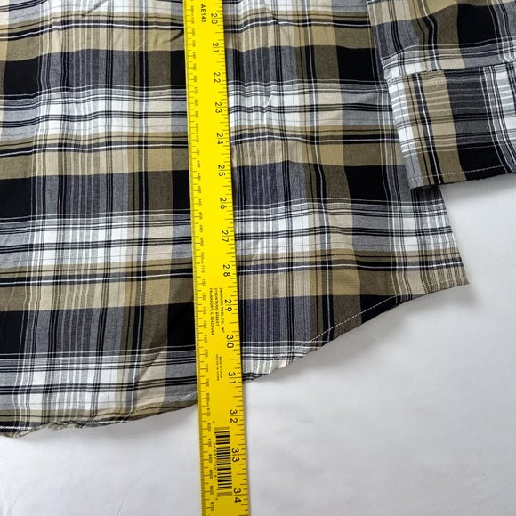 Ely Cattleman Shirt Mens L Plaid Pearl Snap Western Cowboy Wrinkle Resistant - Picture 10 of 13